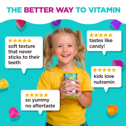 NUTRAMIN Sugar-Free Vegan Gummy Multivitamins for Kids – 90 Count Bottle | Nutracelle