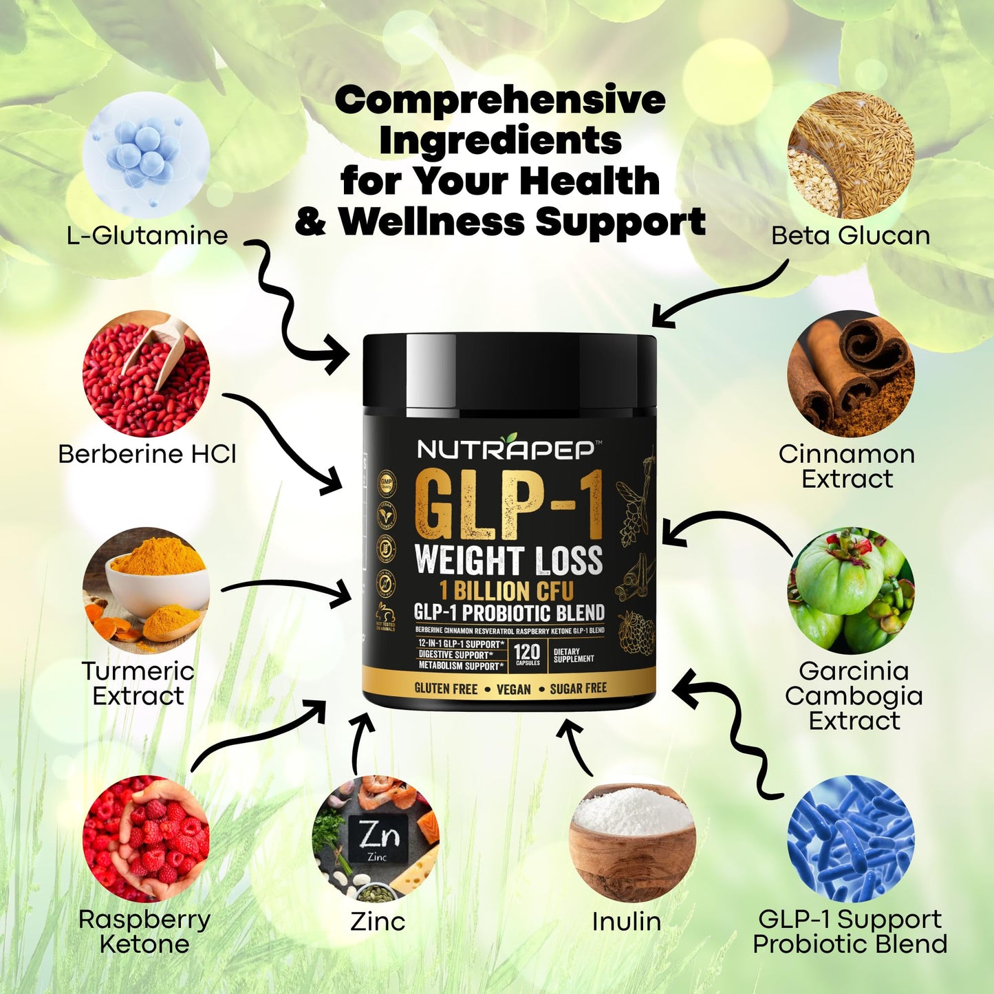 NutraPep GLP-1 Probiotic Weight Loss Support - Berberine
