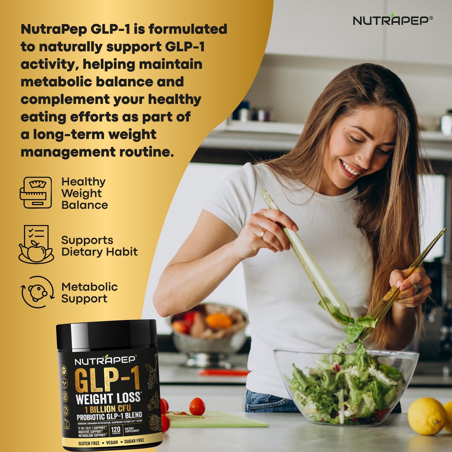 NutraPep GLP-1 Probiotic Weight Loss Support - Berberine