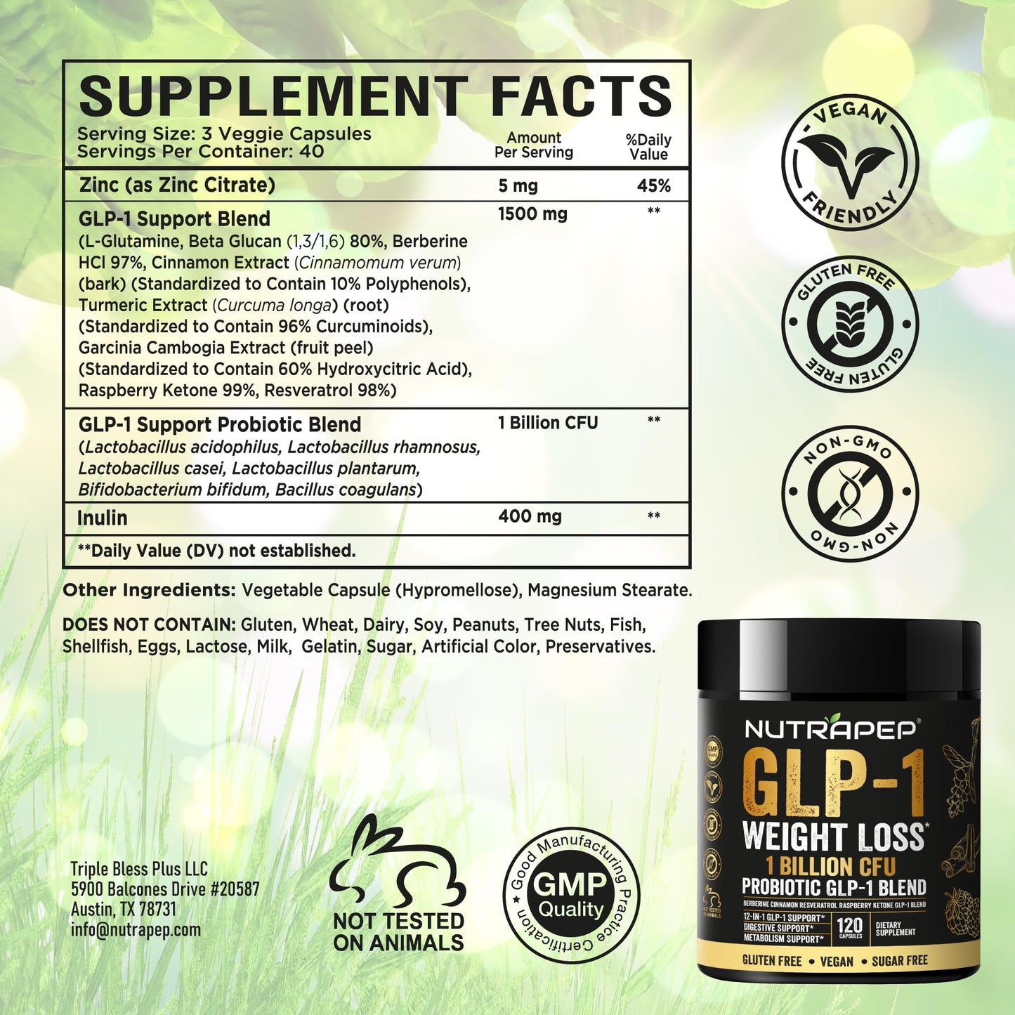 NutraPep GLP-1 Probiotic Weight Loss Support - Berberine