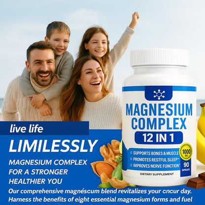 Nutrapure Magnesium Complex 12-in-1 1000mg | 7 Elemental Forms | Vegan Non-GMO
