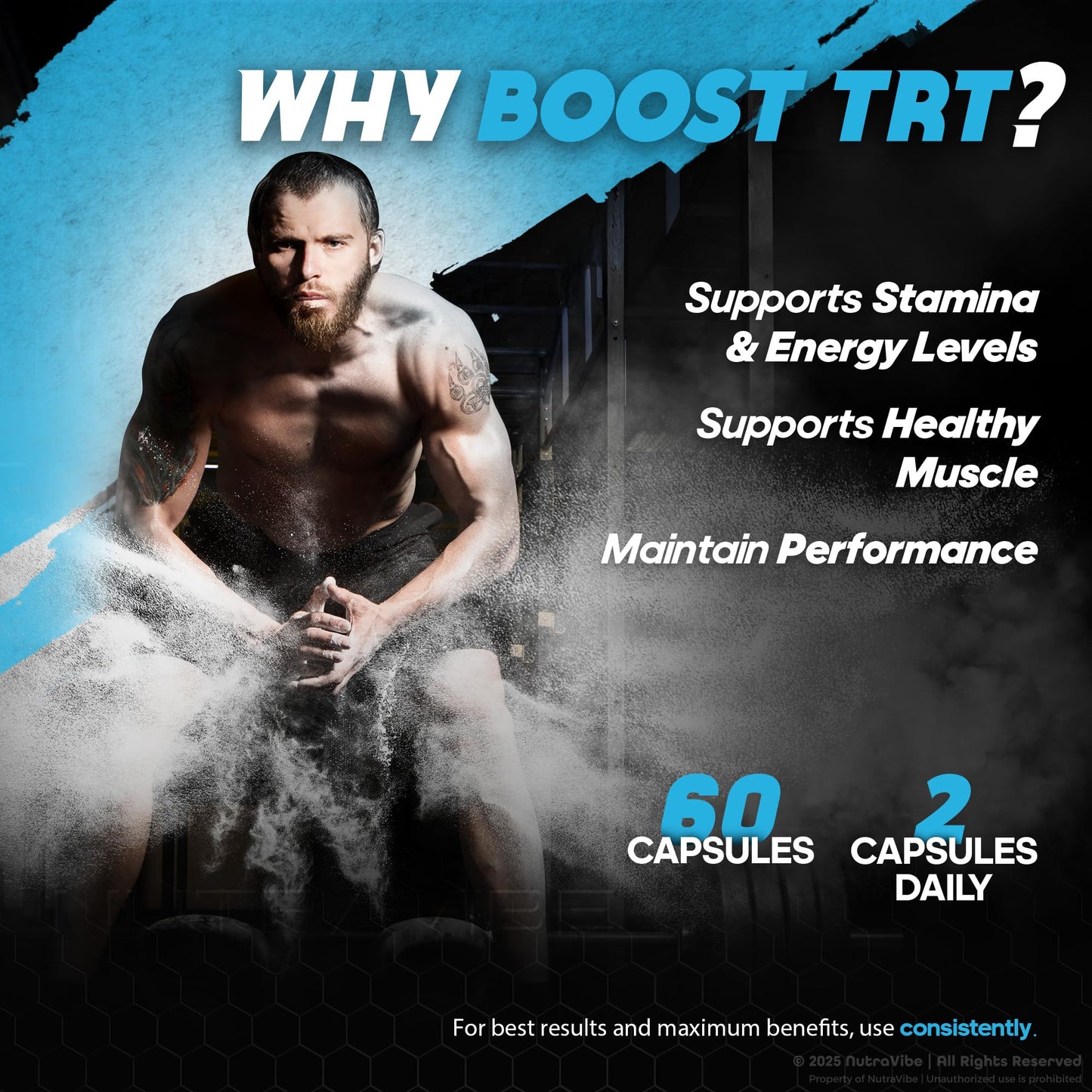 NutraVibe Boost TRT Capsules 3 Pack – Official Formula, 180 Caps