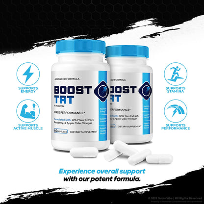 NutraVibe Boost TRT Capsules 3 Pack – Official Formula, 180 Caps