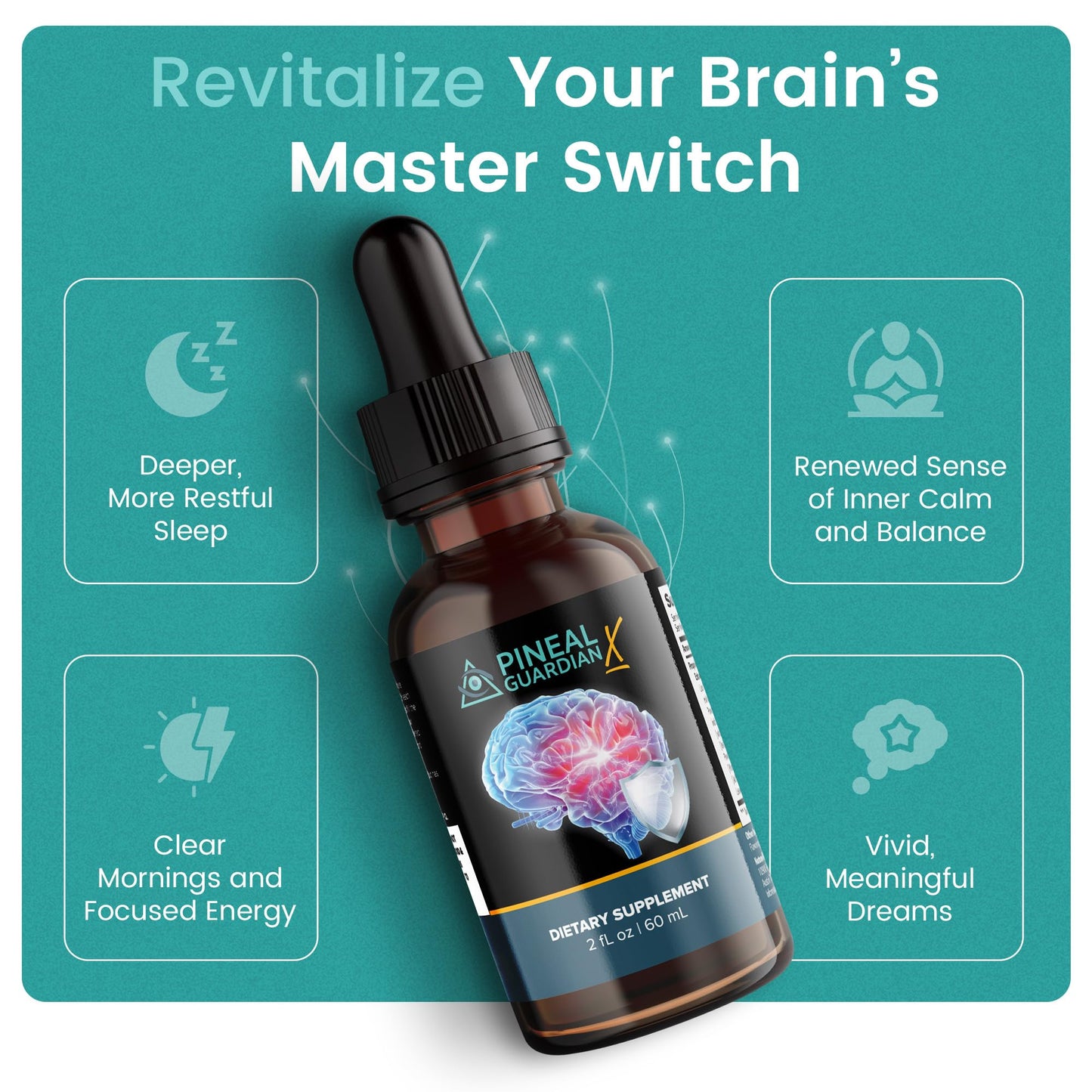 Nutraville Pineal Guardian X – Pineal Decalcification Drops for Cognitive Support | 60ml
