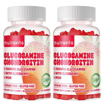 Nutravita Glucosamine Chondroitin Gummies with MSM & Elderberry – Joint Support