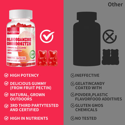 Nutravita Glucosamine Chondroitin Gummies with MSM & Elderberry – Joint Support