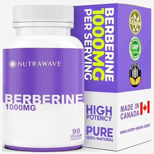 Nutrawave PURE Berberine Max Potency – 1000mg/Serving | Supports Blood Sugar & Metabolism | Vegan