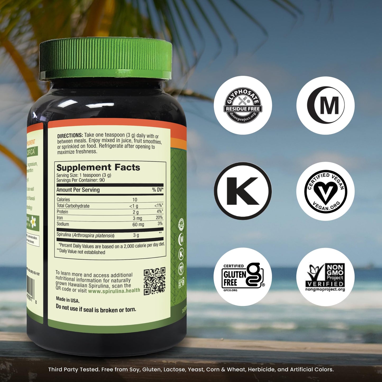Nutrex Hawaii Pure Hawaiian Spirulina Powder – Nature’s Superfood, Non-GMO, Vegan – Immune, Heart, Cellular Health & Energy Support, 9.53 oz
