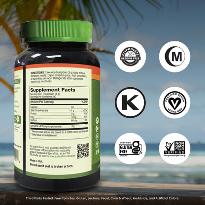 Nutrex Hawaii Pure Hawaiian Spirulina Powder – Nature’s Superfood, Non-GMO, Vegan – Immune, Heart, Cellular Health & Energy Support, 9.53 oz