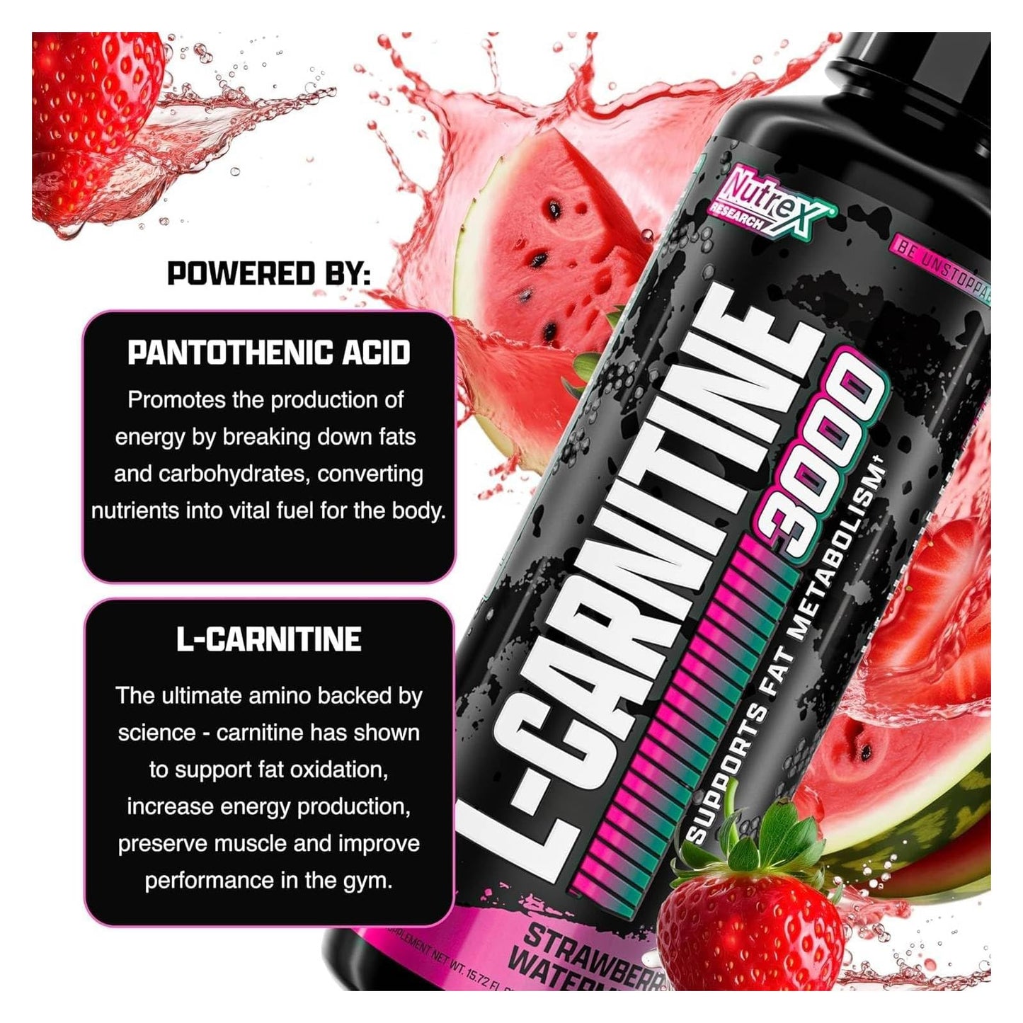 Nutrex Research Liquid Carnitine 3000 | Premium Liquid Carnitine, Stimulant Free, Lunar Pop (31 Servings)