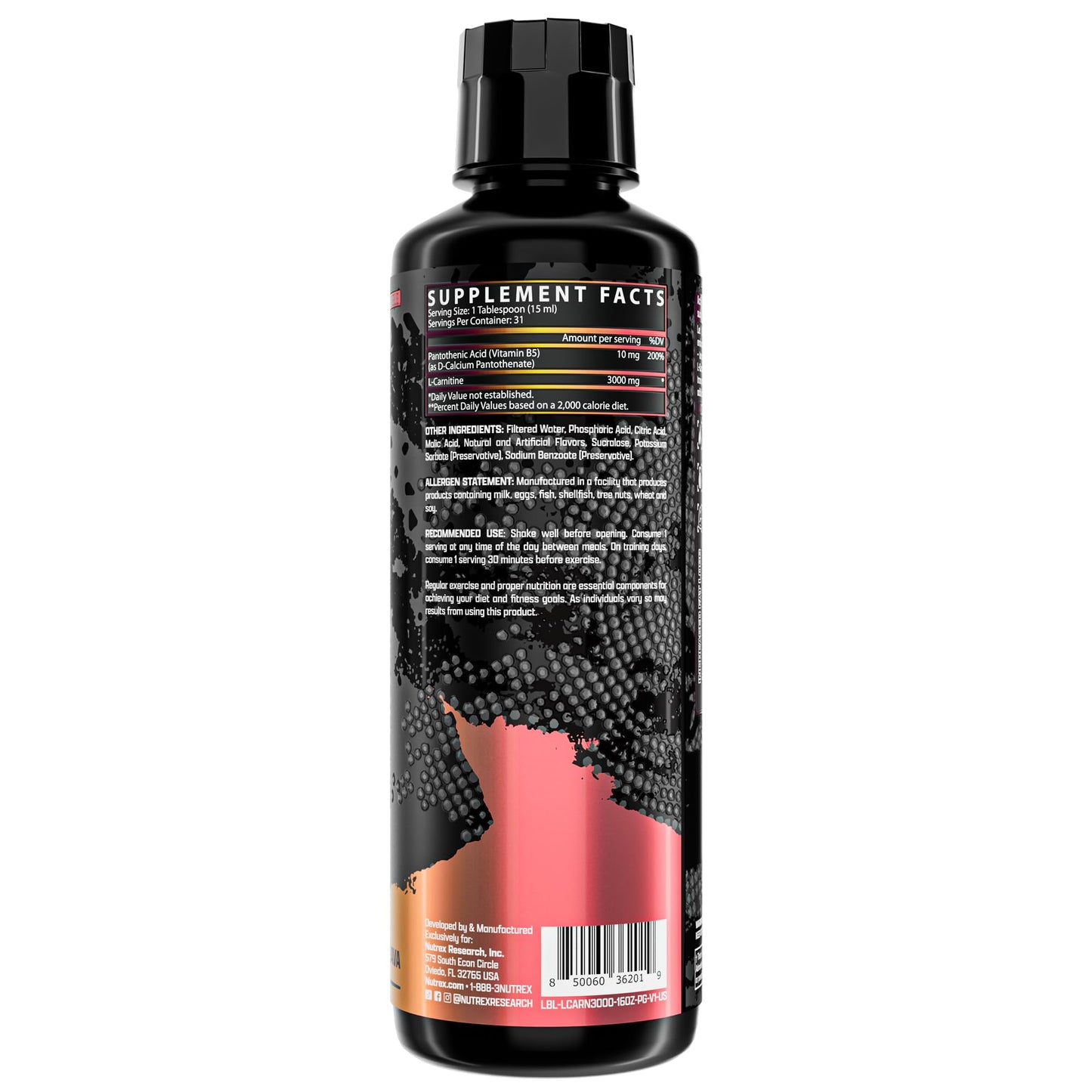 Nutrex Research Liquid Carnitine 3000 – Passionfruit Guava | Premium Liquid L-Carnitine, Stimulant Free