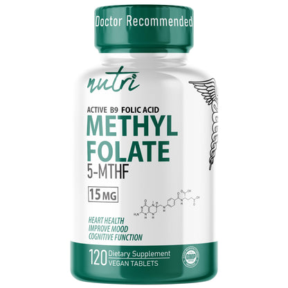 5-MTHF L-Methylfolate 15mg - 120 Vegan Tablets | 3rd-Party Tested