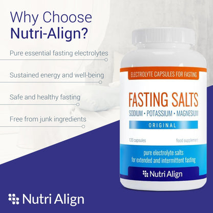 Nutri-Align Fasting Salts – Sugar & Filler Free Electrolyte Capsules, 120 Caps