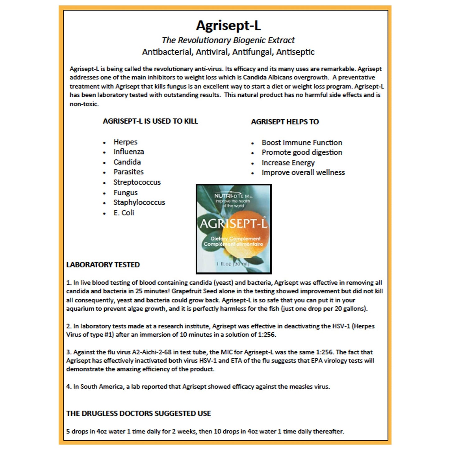 Nutri-Diem Agrisept L Antioxidant 30ml – 3 Bottles