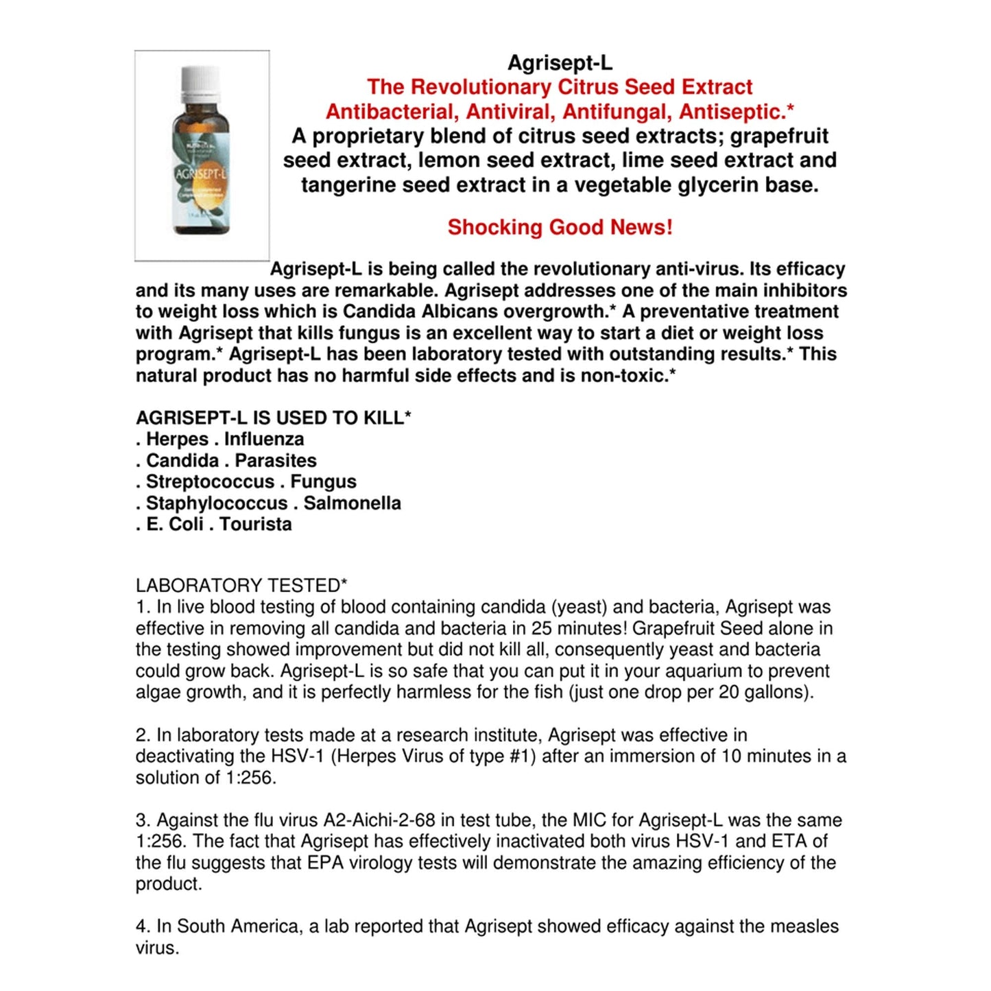 Nutri-Diem Agrisept L Antioxidant 30ml – 3 Bottles