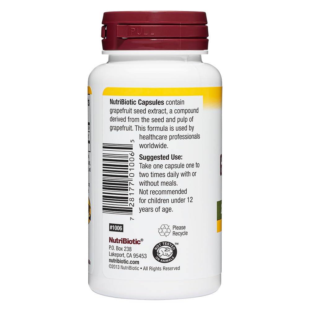NutriBiotic Grapefruit Seed Extract Capsules 250 mg, 60 Count – Maximum Strength with Bioflavonoids