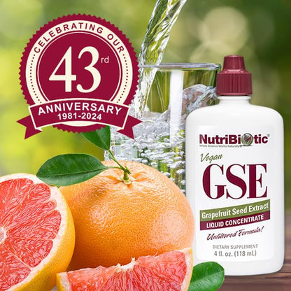 NutriBiotic GSE 4 Oz Liquid – Grapefruit Seed Extract with Bioflavonoids | Vegan, Gluten Free, Non-GMO (Pack of 2)