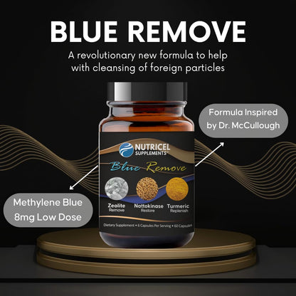 Nutricel Methylene Blue Capsules with Zeolite, Nattokinase, Turmeric – 18mg (USP) | 60ct | Made in USA