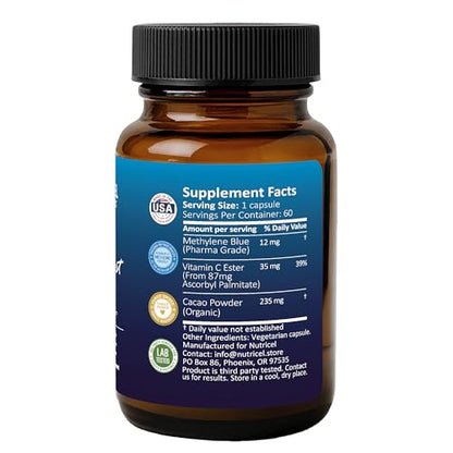 Nutricel Methylene Blue Capsules 12 mg | 60ct | Vitamin C Ester | Made in USA