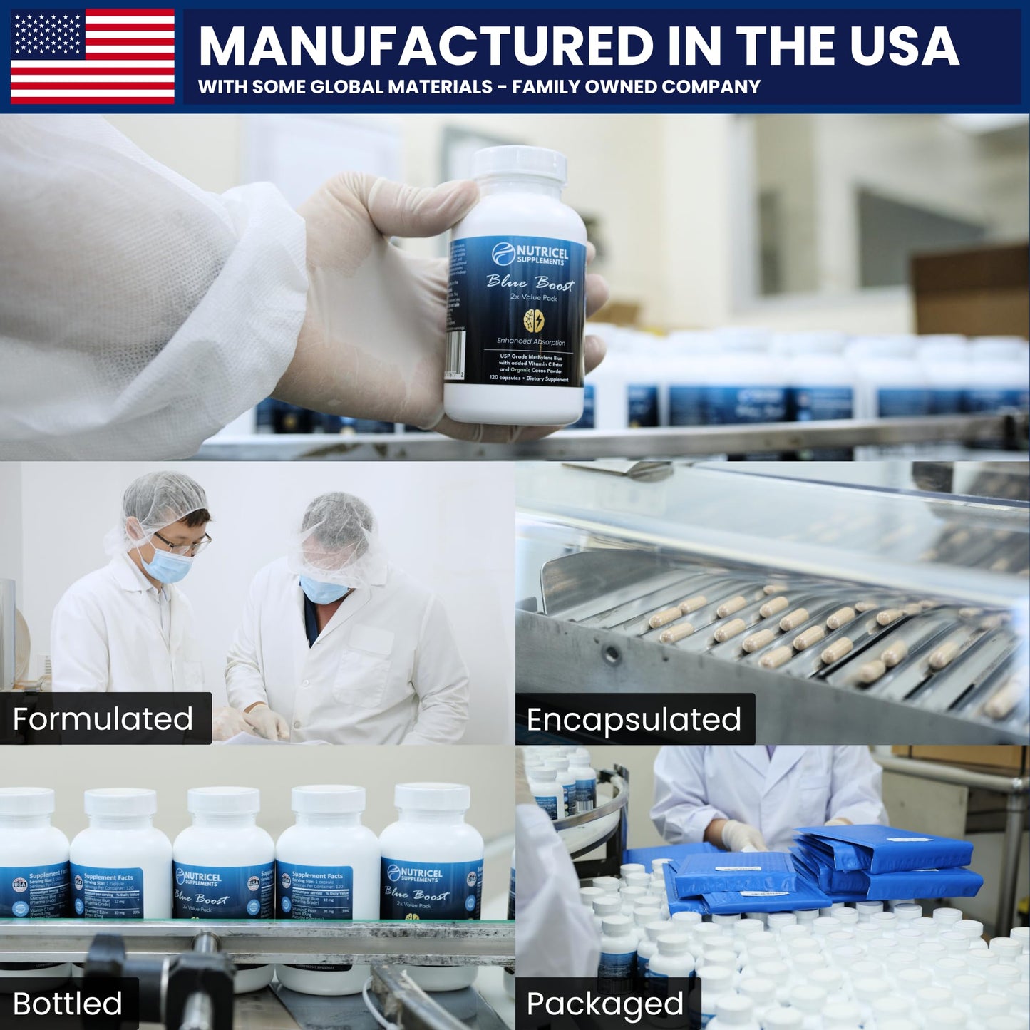 Nutricel Methylene Blue Capsules 12 mg | 60ct | Vitamin C Ester | Made in USA
