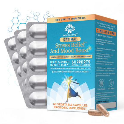 Nutricelebrity Optimal Stress Relief – Mood Support, Sleep & Gut Health (60 Days)