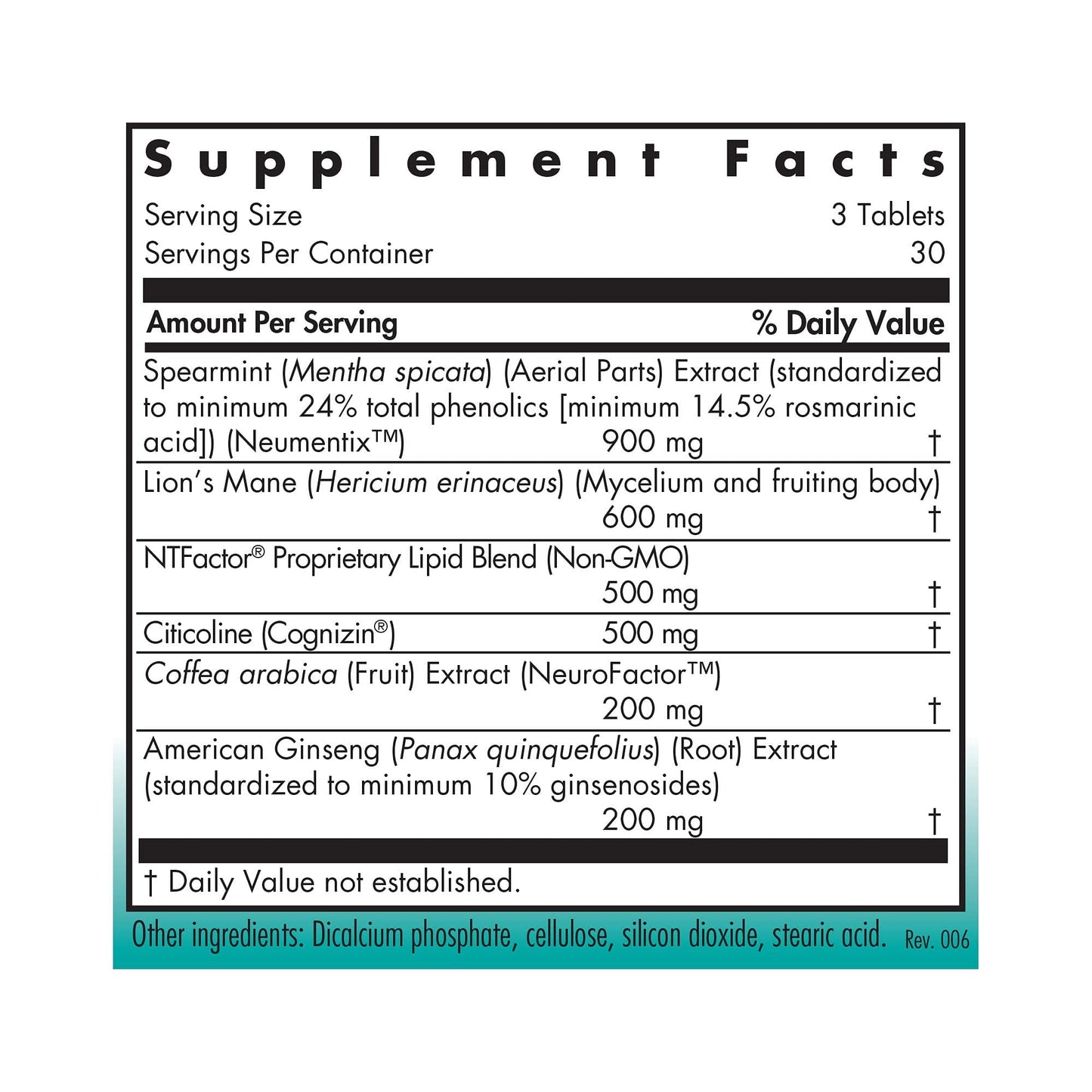 Nutricology Cognibrain – Memory & Focus Support with Lion's Mane, 90 Count