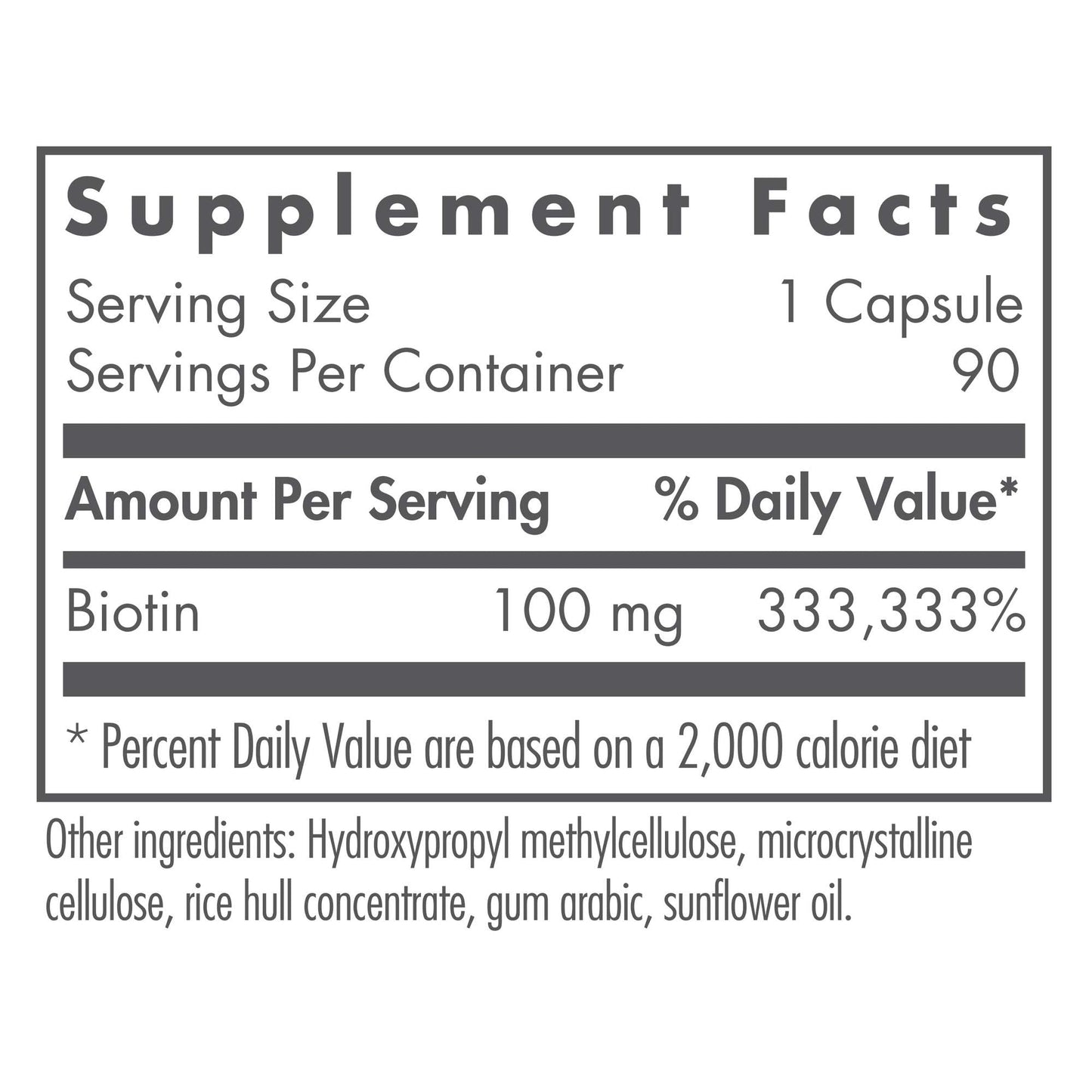 Nutricology HiBiotin Supplement – 100,000mcg Biotin, Vegetarian Capsules, Hypoallergenic, Gluten Free – 90 Count