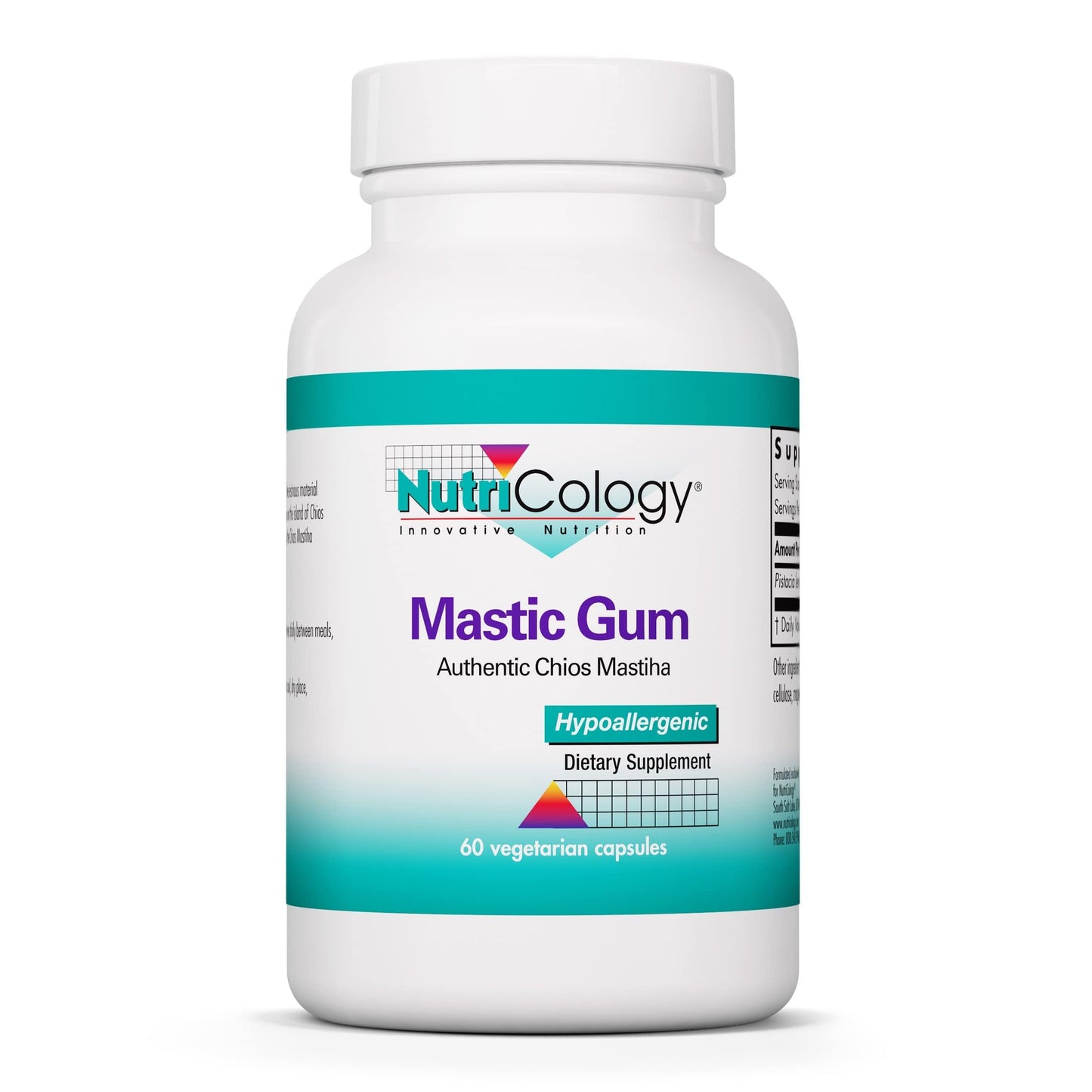 Nutricology Mastic Gum Dietary Supplement - Authentic Chios Mastic, GI Health, Hypoallergenic, Gluten Free - 60 Count