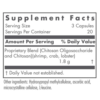 Nutricology MicroChitosan Supplement – 1800mg Chitosan Oligosaccharide, 60 Veg Pills