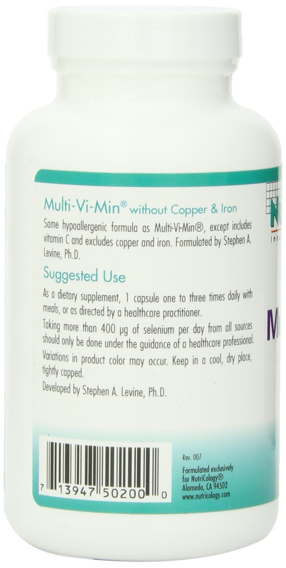 Nutricology Multi-Vi-Min Without Copper & Iron – Multivitamin for Men & Women, 150 Count