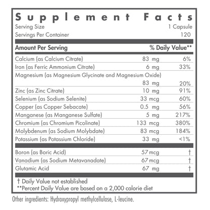Nutricology MultiMin - Multi Minerals Supplement | Men & Women 120 Count