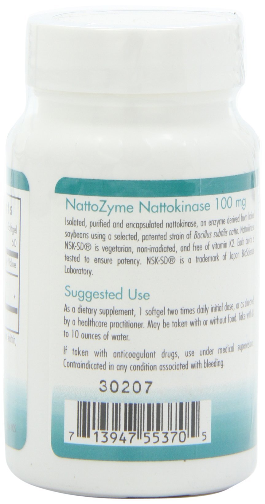 Nutricology NattoZyme NSK-SD 2000 FU Nattokinase - 60 Veg Softgels