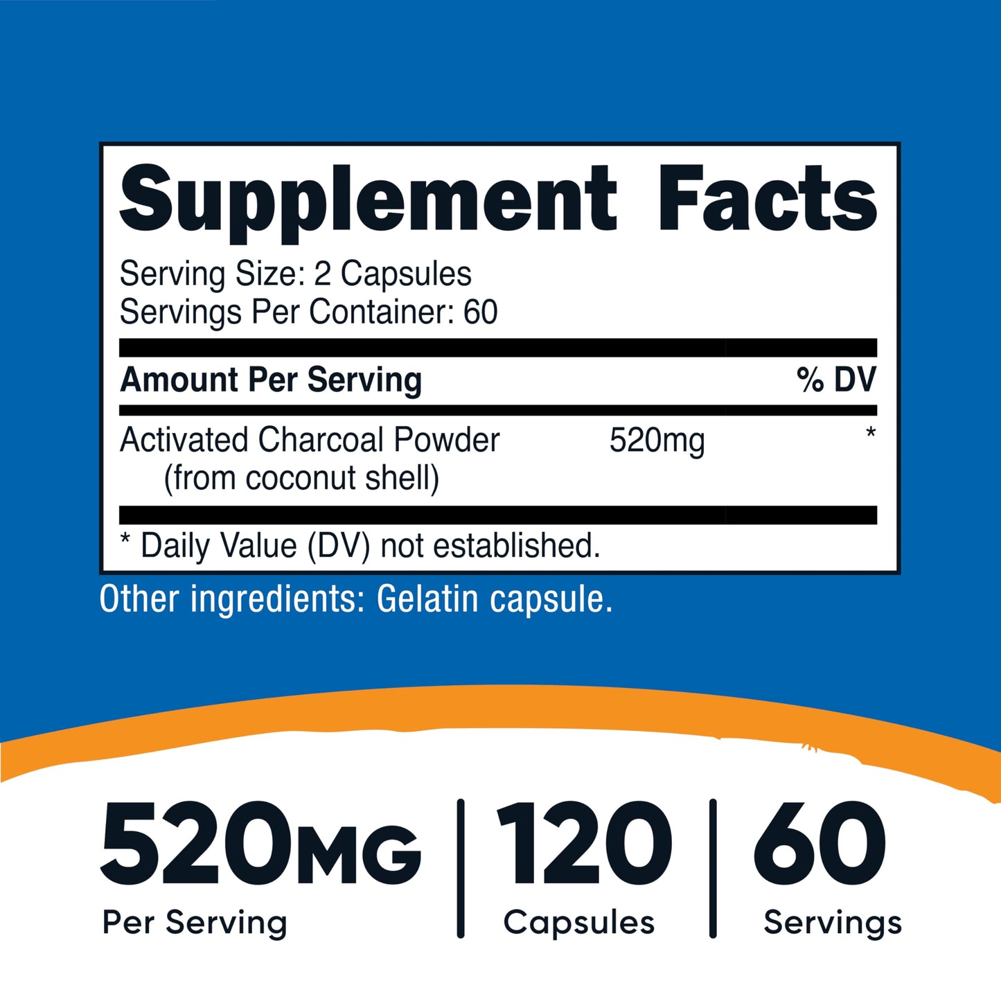 Nutricost Activated Charcoal 520mg | 120 Capsules – Non-GMO & Gluten Free