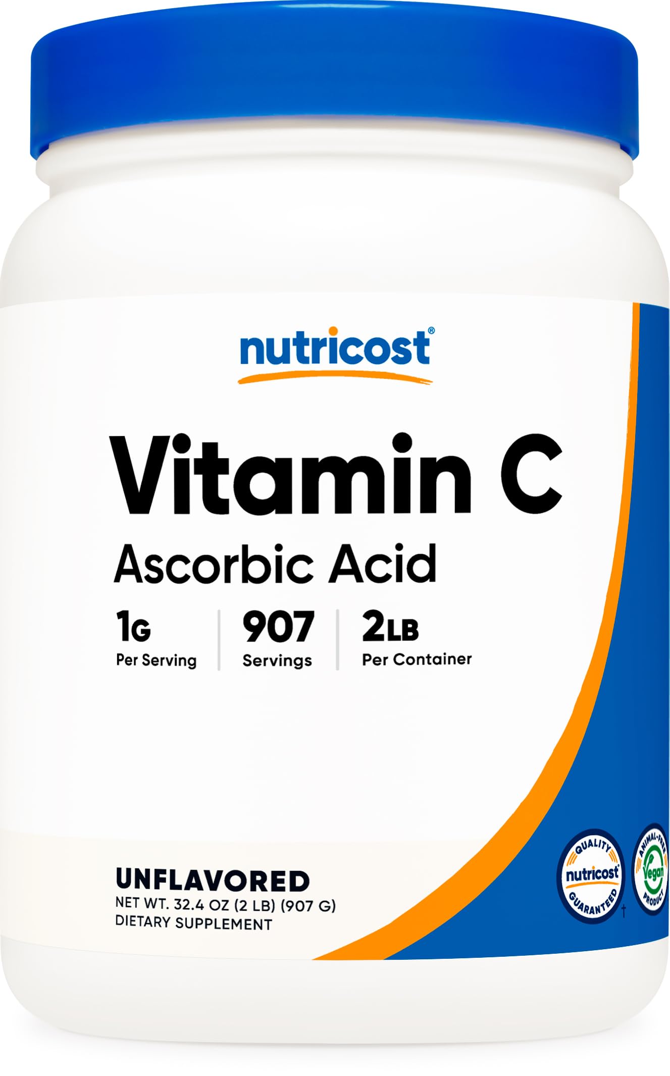 Nutricost Ascorbic Acid Powder (Vitamin C) - 2 LBS, Gluten Free, Non-GMO