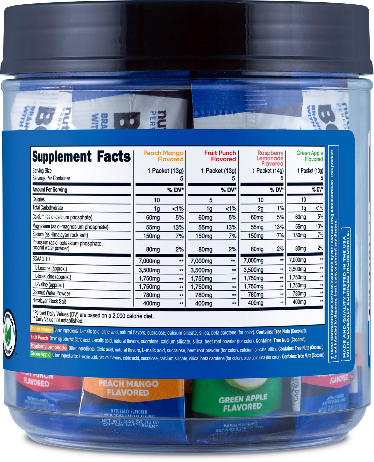 Nutricost BCAA+ Hydration Variety Pack (20 Stickpacks) – Gluten-Free, Non-GMO