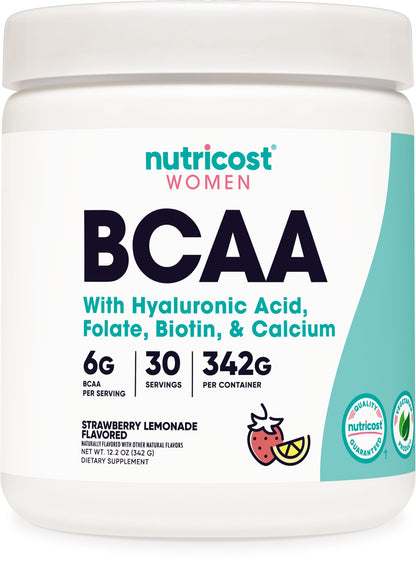 Nutricost BCAA for Women - Strawberry Lemonade (30 Servings) | Non-GMO & Gluten-Free