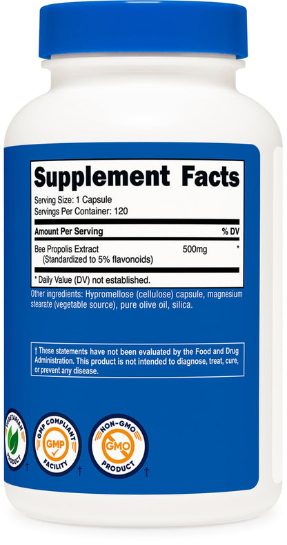 Nutricost Bee Propolis 500mg - 120 Capsules | 5% Flavonoids