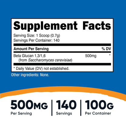 Nutricost Beta Glucan Powder 100g | 1,3/1,6 | Non-GMO