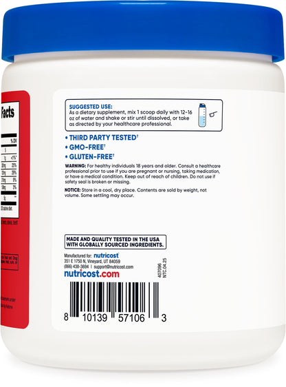 Nutricost BHB Salts Drink Mix Fruit Punch – 30 Servings, 5 g BHB per Serving, 0 g Total Sugars, Vegetarian