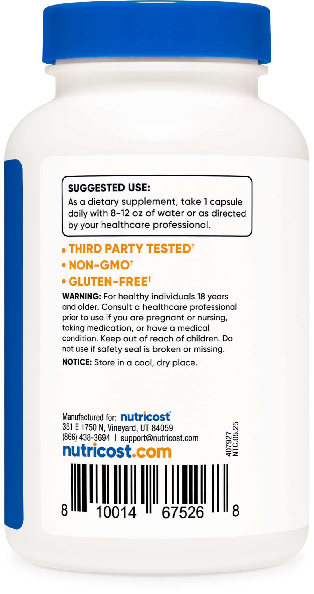 Nutricost Biotin 10,000mcg Vitamin B7 – 240 Vegetarian Capsules