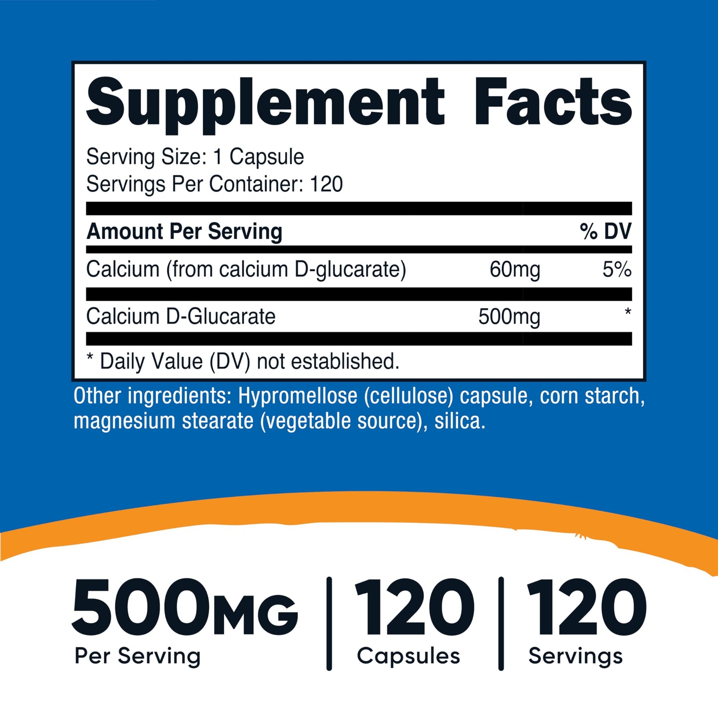 Nutricost Calcium D-Glucarate 500mg | 120 Veggie Capsules - Gluten Free, Non-GMO, Vegetarian
