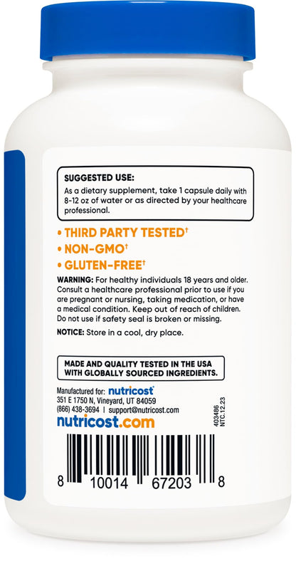 Nutricost Citric Acid 1000mg (1g) - 120 Capsules - Gluten Free, Non-GMO