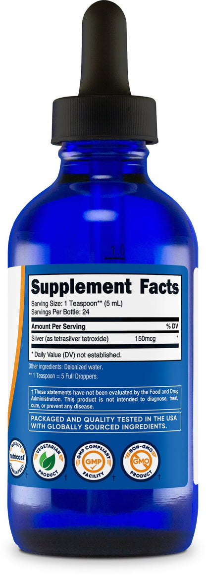 Nutricost Colloidal Silver 4oz – Bio-Active, Cobalt Blue Glass Bottles