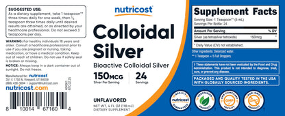 Nutricost Colloidal Silver 4oz – Bio-Active, Cobalt Blue Glass Bottles