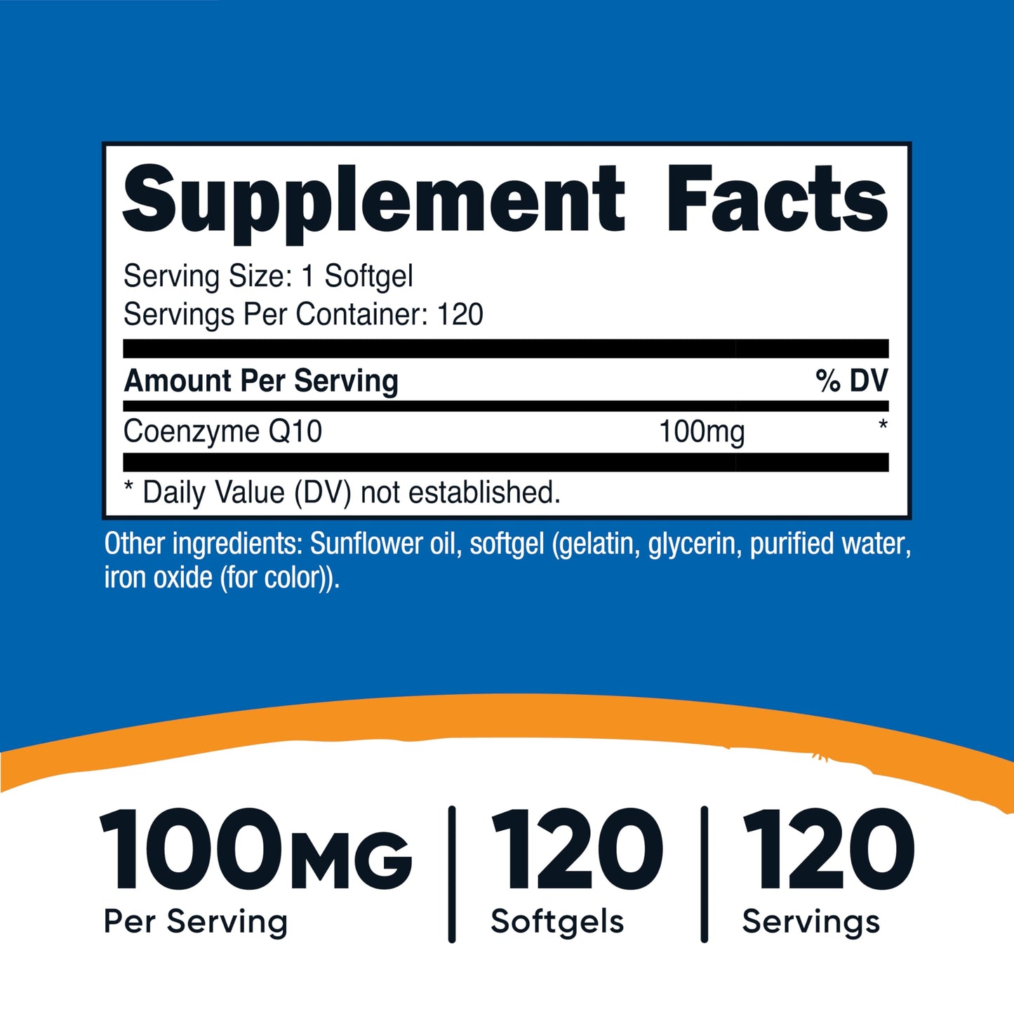 Nutricost CoQ10 Softgels (120 Servings, 100 mg) – High Absorption, Gluten Free & Non-GMO