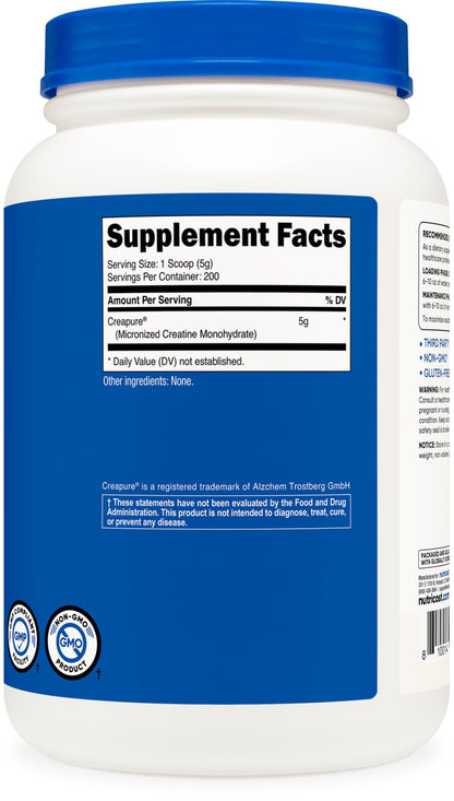 Nutricost Creapure Creatine Monohydrate Powder 1KG | 200 Servings