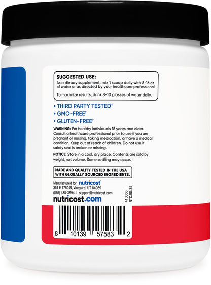 Nutricost Creatine Monohydrate + Hydration Fruit Punch (30 Servings) – 5,000mg Creatine Per Serving, 7 Vitamins & Minerals