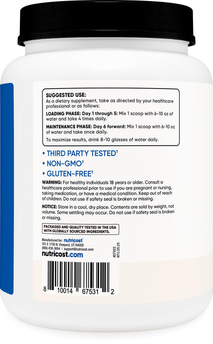 Nutricost Creatine Monohydrate Micronized Powder (1 KG) – 200 Servings, Pure Creatine Monohydrate