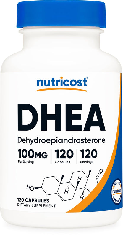 Nutricost DHEA 100mg - 120 Capsules | Gluten Free, Non-GMO, Soy Free