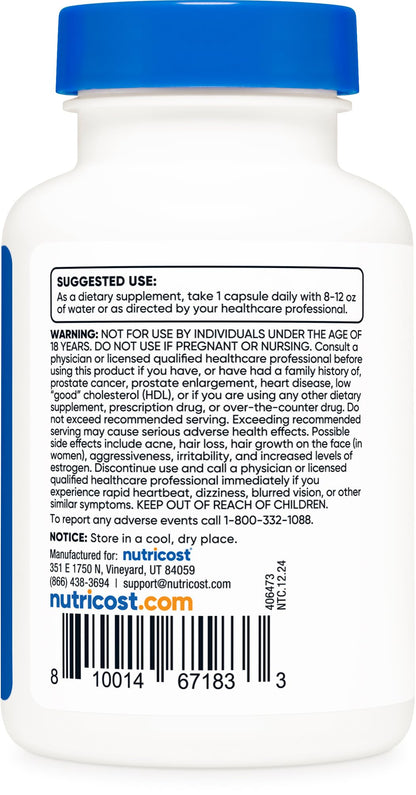 Nutricost DHEA 100mg - 120 Capsules | Gluten Free, Non-GMO, Soy Free